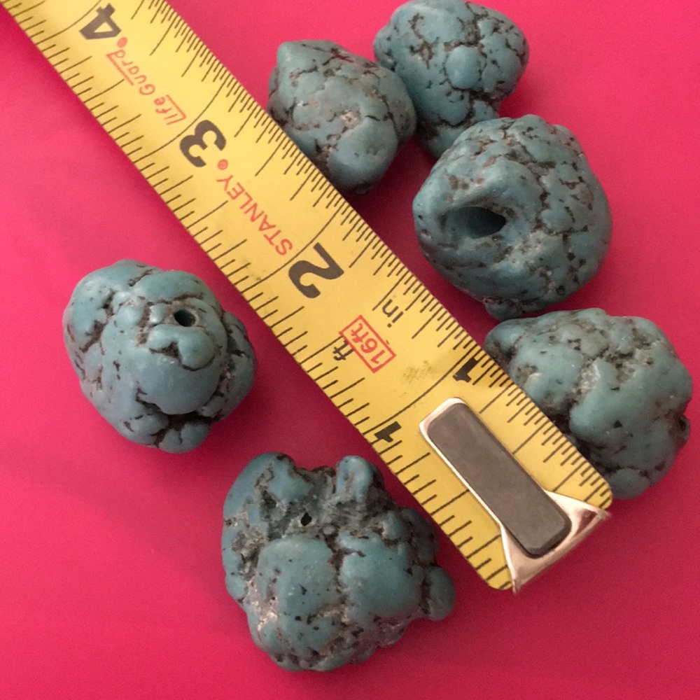 Vintage huge chunks of turquoise beads